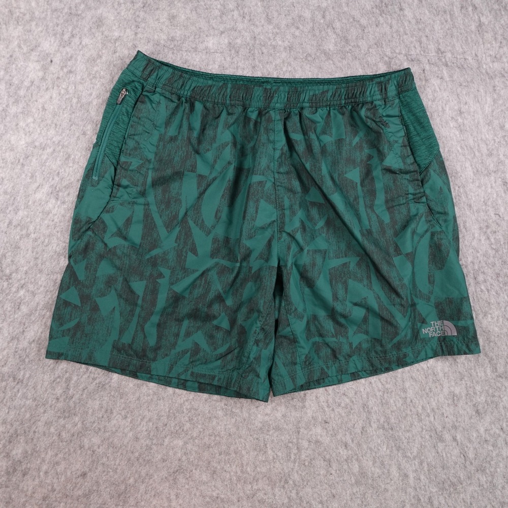 The North Face Shorts Men Medium Green Geometric Athletic Ambition Linerless
